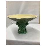 Red Wing Cherub Compote, Green, 6"T, 9" Diameter