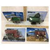(4) NIB Unverferth Brent 1/64 Scale Toy Wagons