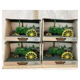 (4) Ertl John Deere GP Toy Tractor, 1/16 Scale,