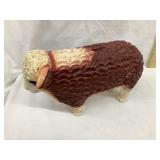 Vintage Chalkware Hereford Bull Bank, 9'L, 5