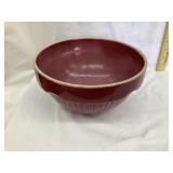 Red Wing Stoneware 9" Ribbed Bowl, Maroon, 4