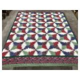 Hand Stitched Quilt, Some Stains, Fading, etc.,