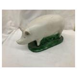 Vintage Painted Hard Rubber Sow Figure, 9 1/4'L,