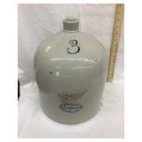 Red Wing Stoneware 3 Gal. Beehive Jug, 4' Wing,