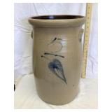Red Wing Salt Glazed Churn w/ Cobalt Leaf, 16