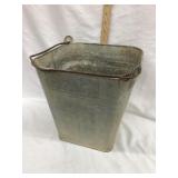 Galvanized Square Bucket, Bottom Hole Patched, 10