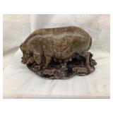 Hand Carved Rock/Marble??? Sow and Baby Pigs, 5