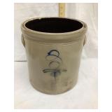 Salt Glazed 3 Gal. Crock w/ Cobalt Design, 10