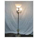Ornate Vintage Floor Lamp w/ Milk