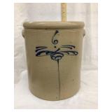Salt Glazed 6 Gal. Crock w/ Dragonfly/Lazy 8 w/