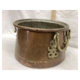 Early Copper Pail w/ Ornate Brass Handles, 7"T,