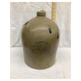 3 Gal. Salt Glazed Stoneware Jug w/ Droppings,