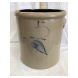 Red Wing Salt Glazed 5 Gal. Crock w/ Cobalt Leaf,