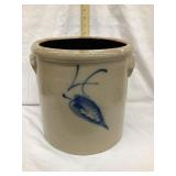Red Wing Salt Glazed 4 Gal. Crock w/ Cobalt Leaf,