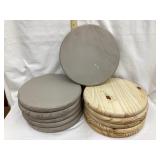 (11) 12" Wooden "Stacking Crock" Tops, 1" Thick,