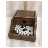 Vintage Wood Fraternal Voting Box w/ Marbles, 3