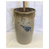North Star Salt Glazed 6 Gal. Churn w/ Leaf