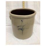 Salt Glazed 4 Gal. Crock w/ Cobalt Design, 11