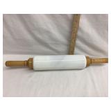 Vintage Imperial Mfg. Co. Milk Glass Rolling Pin