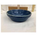 Blue Glazed Stoneware Bowl w/ Picket Fence Style