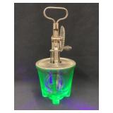 Uranium Glass Egg Beater/Measuring Cup, Glowing,