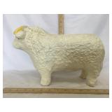 Vintage Chalk Ware Bull Bank, 9" T, 14" L, 5" W