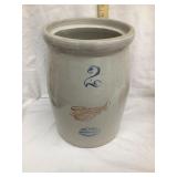Red Wing Union Stoneware 2 Gal. Churn, 12"T, 4"