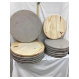 (6) 18" Diameter & (7) 15" Diameter Wooden