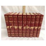 (9) Leather Bound Laura Ingalls Wilder Books,