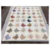 Vintage Hand Stitched Butterfly Quilt, Some