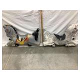 (2) Cast Aluminum "Horse" Swings by Miracle