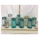 (10) Misc. Canning Jars, Incl. (6) Blue Ball Jars