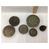 (6) Vintage Metal Scale Weights