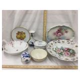 Flat Of Hand Painted Dishes Incl Lenox, Sugar