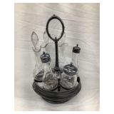 Victorian Cruet Cast Set w/ Spinning Holder,
