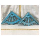 (2) Primitive Painted Wooden Architectural