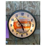 Vintage Lighted Elec. Clock w/ Orange Crush