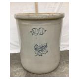 Western Stoneware 20 Gal. Crock, Dark Blue Stamp,