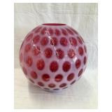 Fenton Cranberry Thumbprint Glass Lamp Shade,