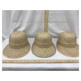 (3) Vintage Straw Baseball Style Hats