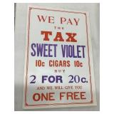 Sweet Violet Cigars Tax Paper Poster, Appears