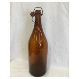 Amber Picnic Beer Bottle, 13 3/4"T