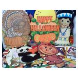 Vintage Holiday Cardboard Cutouts, Inc Halloween,