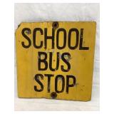 Wood School Bus Stop Sign, 12"T, 12"L, 3/4"D
