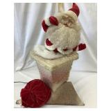 Vintage Store Display Moving Santa in Chimney,
