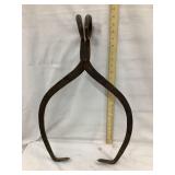 Iron Ice Tongs, approx. 22"T