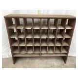 Wood Cubby/Post Office Shelf, 31 3/4"T, 36"L, 9