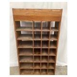 Wood Cubby/Post Office Shelf, NO SHIPPING, 47"T,