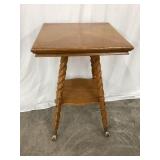Ornate Wood Parlor Table w/ Glass Ball Feet, NO
