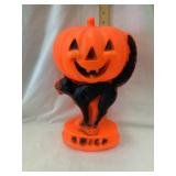"Trick/Treat" Cat/Jack-O-Lantern Blow Mold, 14